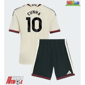 Manchester United Matheus Cunha #10 Tercera Equipación Niños 2026-27 Manga Corta (+ Pantalones cortos)